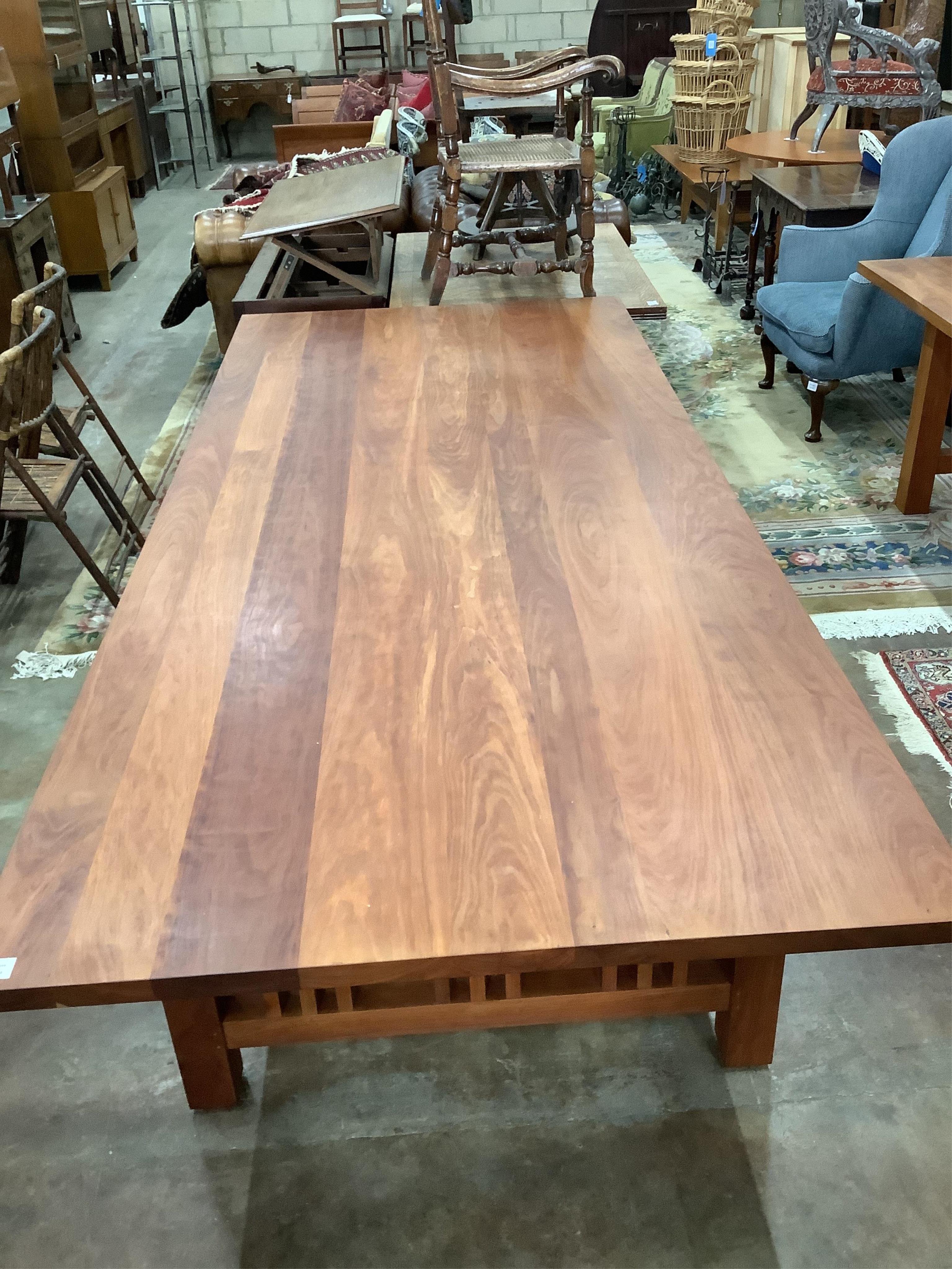 A Thomas Moser cherrywood ‘Readers’ library table, width 279cm, depth 122cm, height 76cm. Condition - good